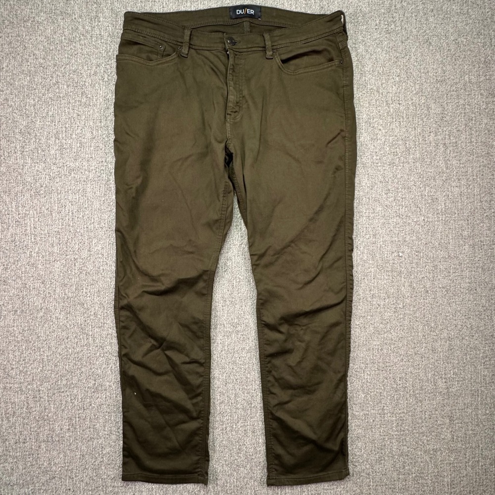 DU/ER No Sweat Pant Relaxed Taper 38x32 Olive Green N2X Performance NWOT